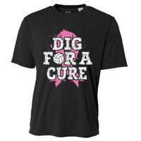 Dig For Cure Volleyball Breast Cancer Awareness Support Cooling Performance Crew T-Shirt