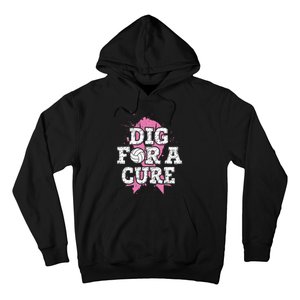 Dig For Cure Volleyball Breast Cancer Awareness Support Hoodie