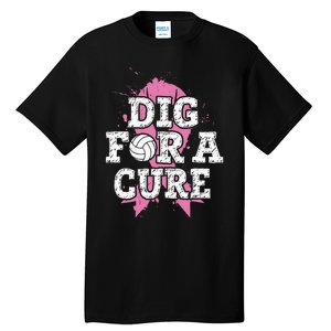 Dig For Cure Volleyball Breast Cancer Awareness Support Tall T-Shirt