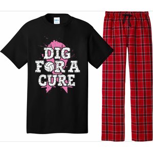 Dig For Cure Volleyball Breast Cancer Awareness Support Pajama Set