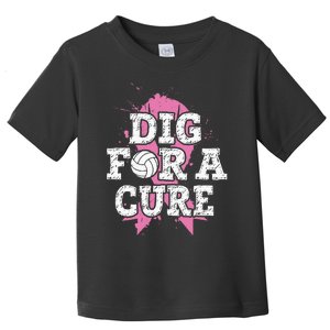 Dig For Cure Volleyball Breast Cancer Awareness Support Toddler T-Shirt