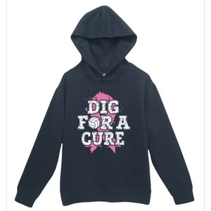 Dig For Cure Volleyball Breast Cancer Awareness Support Urban Pullover Hoodie