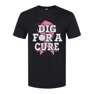 Dig For Cure Volleyball Breast Cancer Awareness Support Softstyle CVC T-Shirt