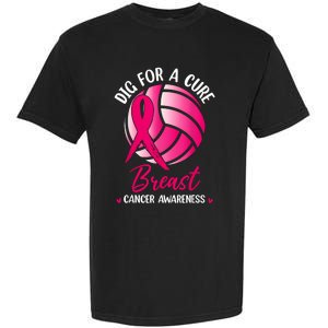 Dig For Cure Ribbon Volleyball Breast Cancer Awareness Garment-Dyed Heavyweight T-Shirt