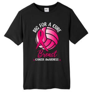 Dig For Cure Ribbon Volleyball Breast Cancer Awareness Tall Fusion ChromaSoft Performance T-Shirt