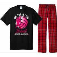 Dig For Cure Ribbon Volleyball Breast Cancer Awareness Pajama Set