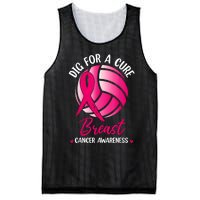 Dig For Cure Ribbon Volleyball Breast Cancer Awareness Mesh Reversible Basketball Jersey Tank