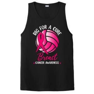 Dig For Cure Ribbon Volleyball Breast Cancer Awareness PosiCharge Competitor Tank