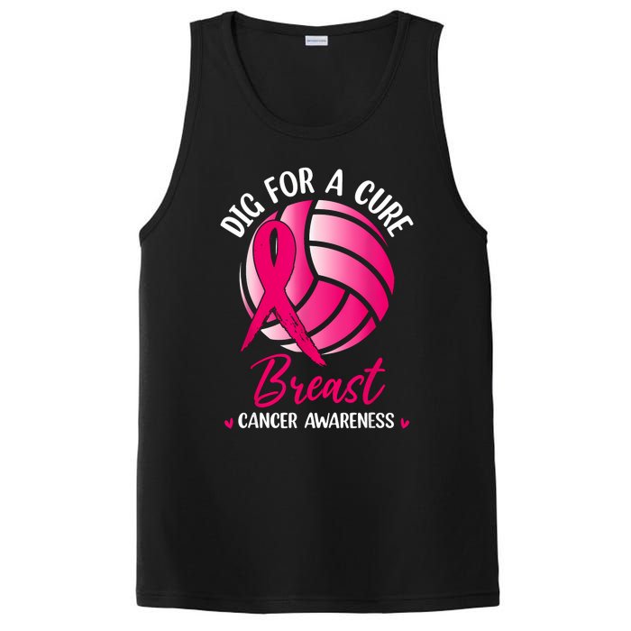 Dig For Cure Ribbon Volleyball Breast Cancer Awareness PosiCharge Competitor Tank