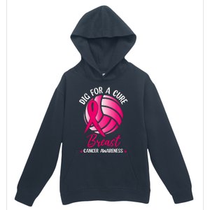 Dig For Cure Ribbon Volleyball Breast Cancer Awareness Urban Pullover Hoodie