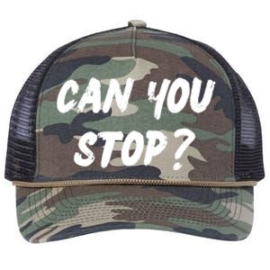 (Distressed Font) Can You Stop? Gift Retro Rope Trucker Hat Cap