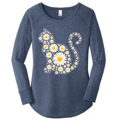 Daisy Flower Cat Mothers Day Daisy Flowers Lover Cat Mom Women's Perfect Tri Tunic Long Sleeve Shirt