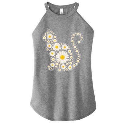 Daisy Flower Cat Mothers Day Daisy Flowers Lover Cat Mom Women’s Perfect Tri Rocker Tank