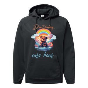 DonT Fucking Care Bear Performance Fleece Hoodie