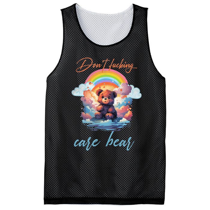 DonT Fucking Care Bear Mesh Reversible Basketball Jersey Tank