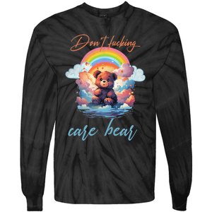 DonT Fucking Care Bear Tie-Dye Long Sleeve Shirt