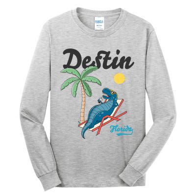 Destin Florida Cool Gift Beach Dinosaur Tgiftrex Family Vacation Gift Tall Long Sleeve T-Shirt