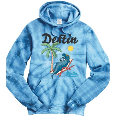 Destin Florida Cool Gift Beach Dinosaur Tgiftrex Family Vacation Gift Tie Dye Hoodie