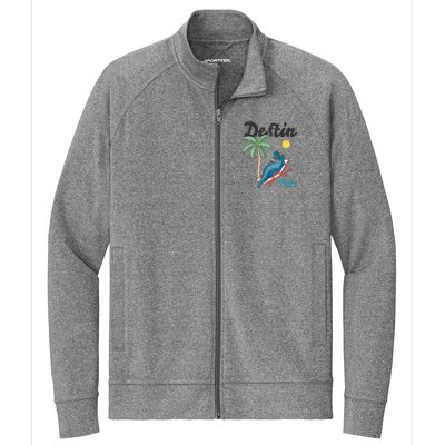 Destin Florida Cool Gift Beach Dinosaur Tgiftrex Family Vacation Gift Stretch Full-Zip Cadet Jacket