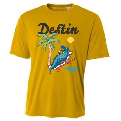 Destin Florida Cool Gift Beach Dinosaur Tgiftrex Family Vacation Gift Cooling Performance Crew T-Shirt