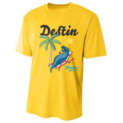 Destin Florida Cool Gift Beach Dinosaur Tgiftrex Family Vacation Gift Performance Sprint T-Shirt