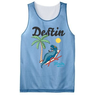 Destin Florida Cool Gift Beach Dinosaur Tgiftrex Family Vacation Gift Mesh Reversible Basketball Jersey Tank