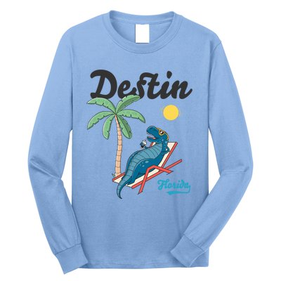 Destin Florida Cool Gift Beach Dinosaur Tgiftrex Family Vacation Gift Long Sleeve Shirt