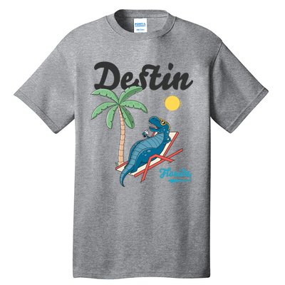 Destin Florida Cool Gift Beach Dinosaur Tgiftrex Family Vacation Gift Tall T-Shirt