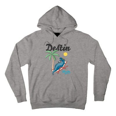 Destin Florida Cool Gift Beach Dinosaur Tgiftrex Family Vacation Gift Tall Hoodie