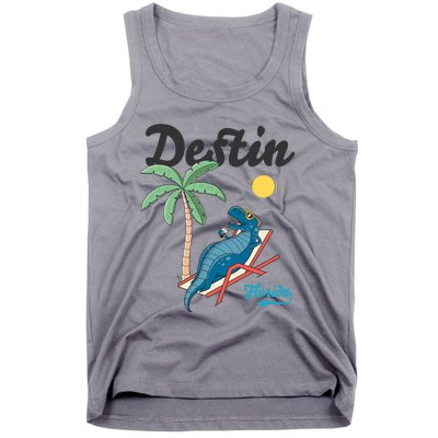 Destin Florida Cool Gift Beach Dinosaur Tgiftrex Family Vacation Gift Tank Top