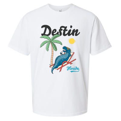 Destin Florida Cool Gift Beach Dinosaur Tgiftrex Family Vacation Gift Sueded Cloud Jersey T-Shirt