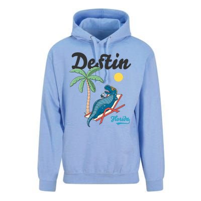 Destin Florida Cool Gift Beach Dinosaur Tgiftrex Family Vacation Gift Unisex Surf Hoodie