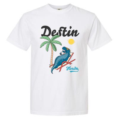 Destin Florida Cool Gift Beach Dinosaur Tgiftrex Family Vacation Gift Garment-Dyed Heavyweight T-Shirt