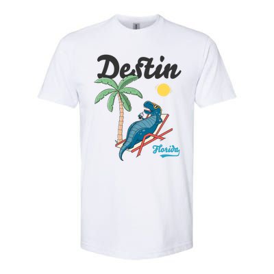 Destin Florida Cool Gift Beach Dinosaur Tgiftrex Family Vacation Gift Softstyle CVC T-Shirt