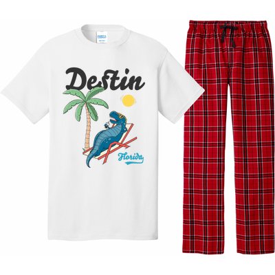 Destin Florida Cool Gift Beach Dinosaur Tgiftrex Family Vacation Gift Pajama Set