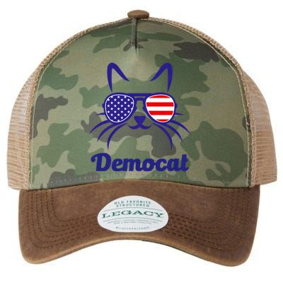 Democat Funny Cat Ladies For Kamala Harris Democrat Lady Legacy Tie Dye Trucker Hat