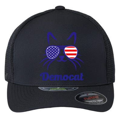 Democat Funny Cat Ladies For Kamala Harris Democrat Lady Flexfit Unipanel Trucker Cap