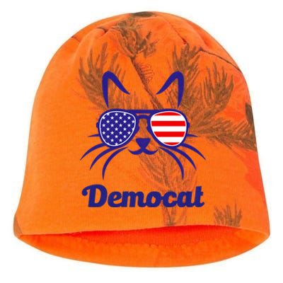 Democat Funny Cat Ladies For Kamala Harris Democrat Lady Kati - Camo Knit Beanie