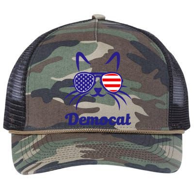 Democat Funny Cat Ladies For Kamala Harris Democrat Lady Retro Rope Trucker Hat Cap