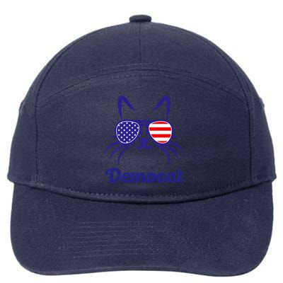 Democat Funny Cat Ladies For Kamala Harris Democrat Lady 7-Panel Snapback Hat