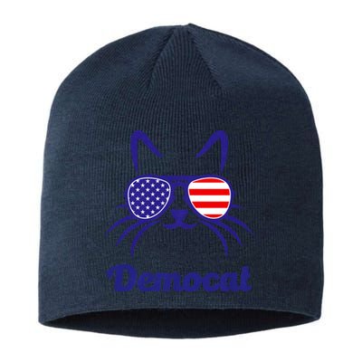 Democat Funny Cat Ladies For Kamala Harris Democrat Lady Sustainable Beanie