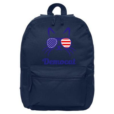 Democat Funny Cat Ladies For Kamala Harris Democrat Lady 16 in Basic Backpack