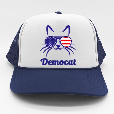 Democat Funny Cat Ladies For Kamala Harris Democrat Lady Trucker Hat