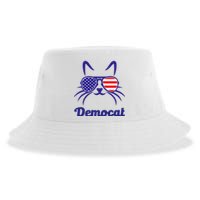 Democat Funny Cat Ladies For Kamala Harris Democrat Lady Sustainable Bucket Hat