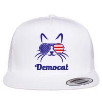 Democat Funny Cat Ladies For Kamala Harris Democrat Lady Flat Bill Trucker Hat