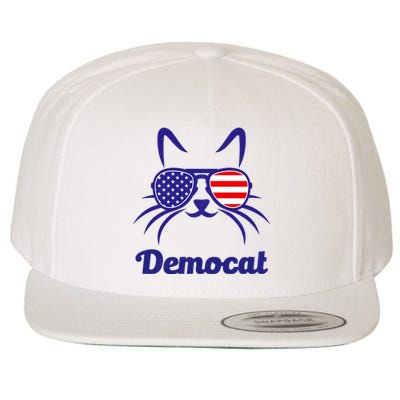 Democat Funny Cat Ladies For Kamala Harris Democrat Lady Wool Snapback Cap