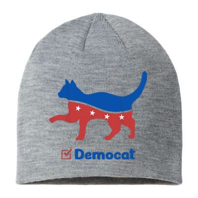 Democat Funny Cat Ladies For Kamala Sustainable Beanie