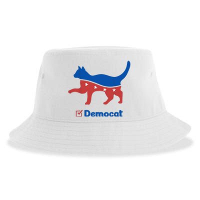 Democat Funny Cat Ladies For Kamala Sustainable Bucket Hat