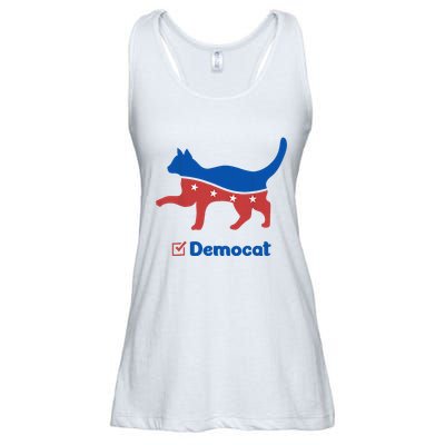 Democat Funny Cat Ladies For Kamala Ladies Essential Flowy Tank