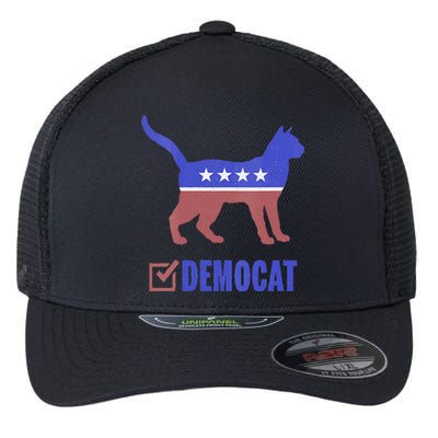 Democat Funny Cat Ladies For Kamala Yes We Kam Flexfit Unipanel Trucker Cap